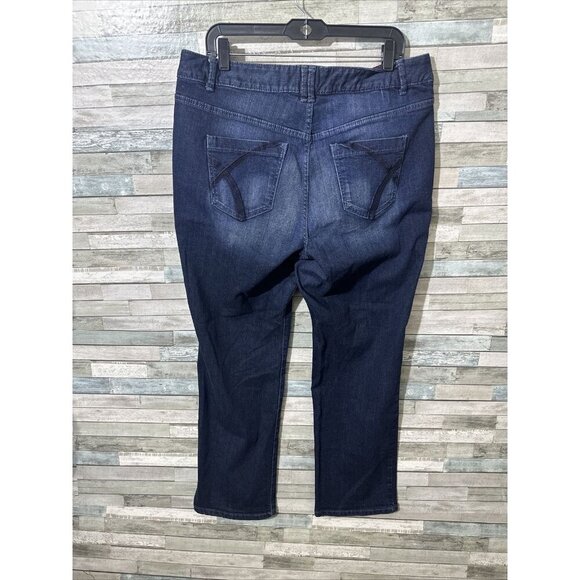 Women’s Lane Bryant Denim Jeans Dark Wash Straight Leg Plus Size 18 - Picture 10 of 15